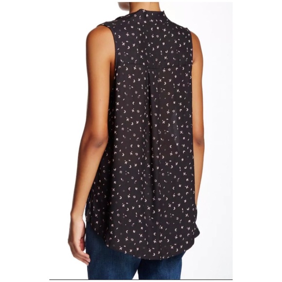 Free People Sleeveless Printed Front Tie Sheer Tank Top - Picture 3 of 8